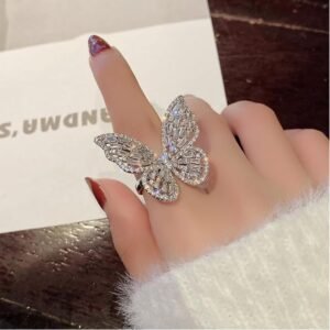 Rhinestone Butterfly Ring