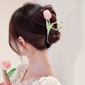 Tulip Hair Claw for Elegant Bun Hairstyle