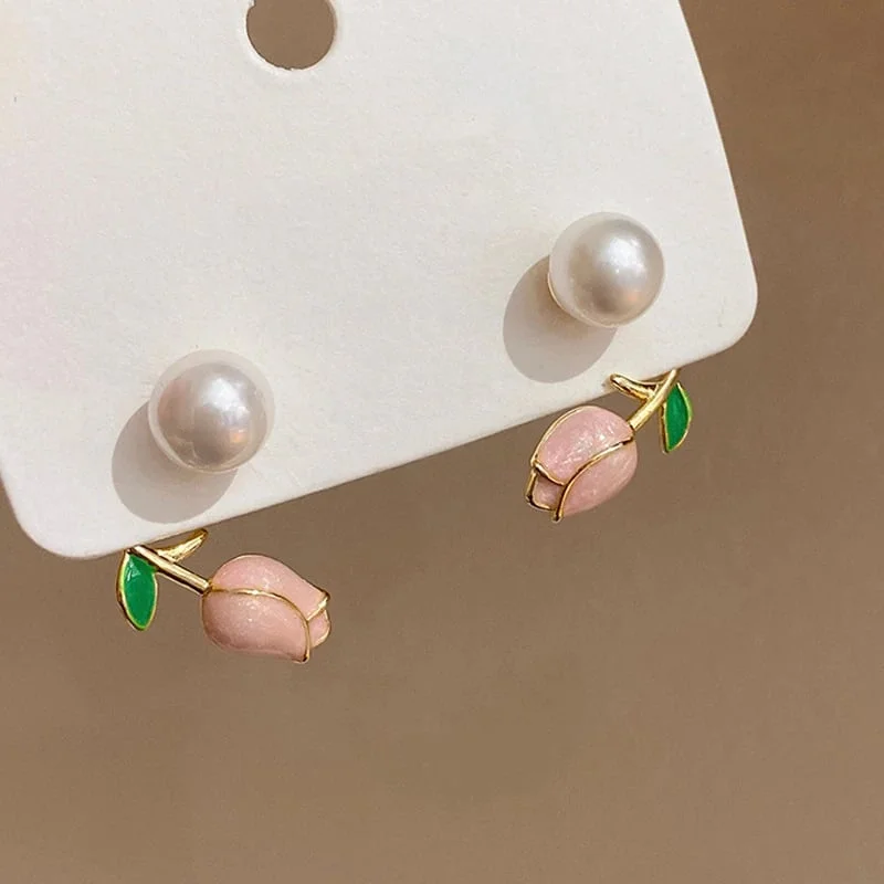 Rose Stud Earrings - Image 2